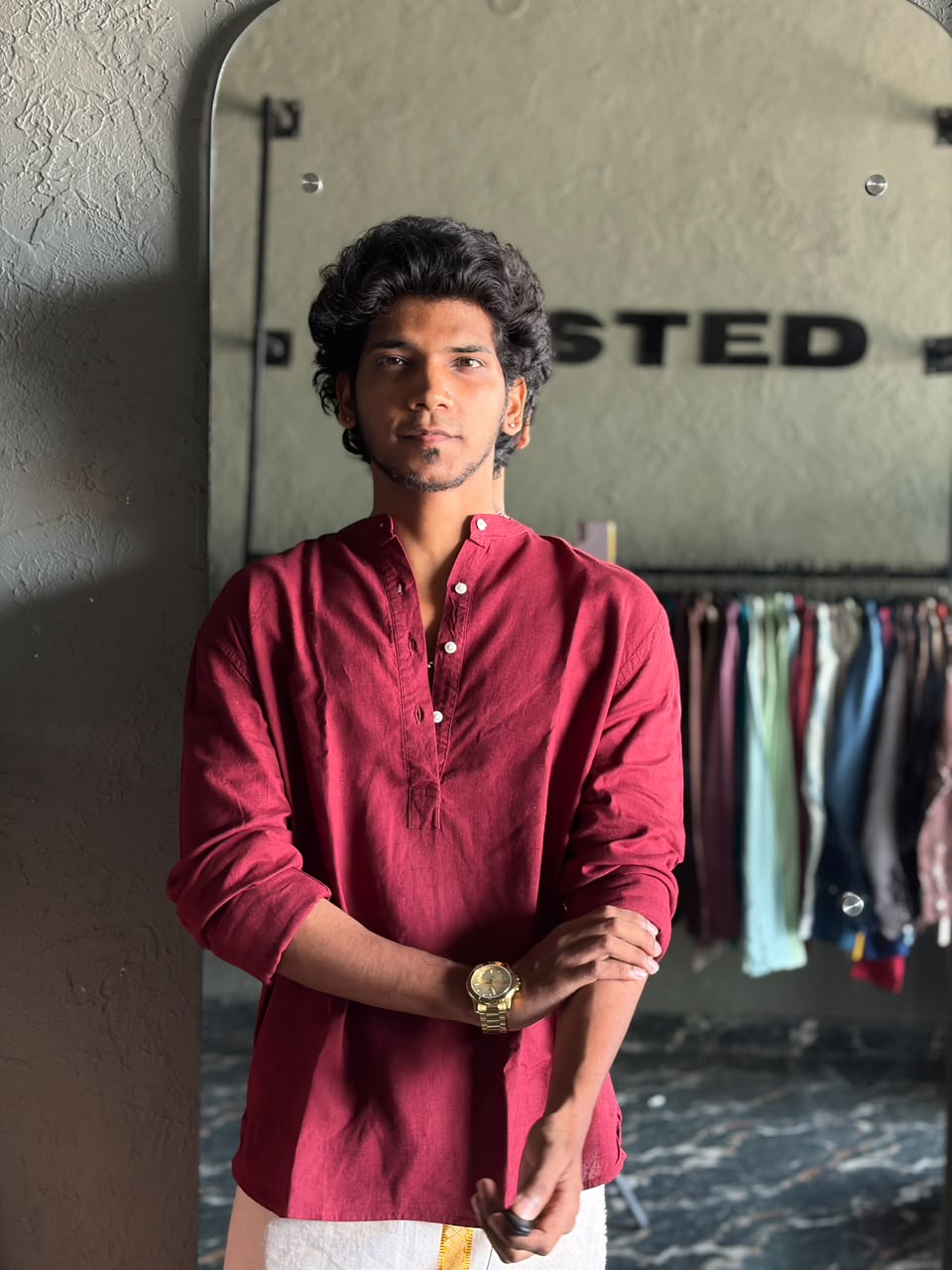 Crimson ember short kurta