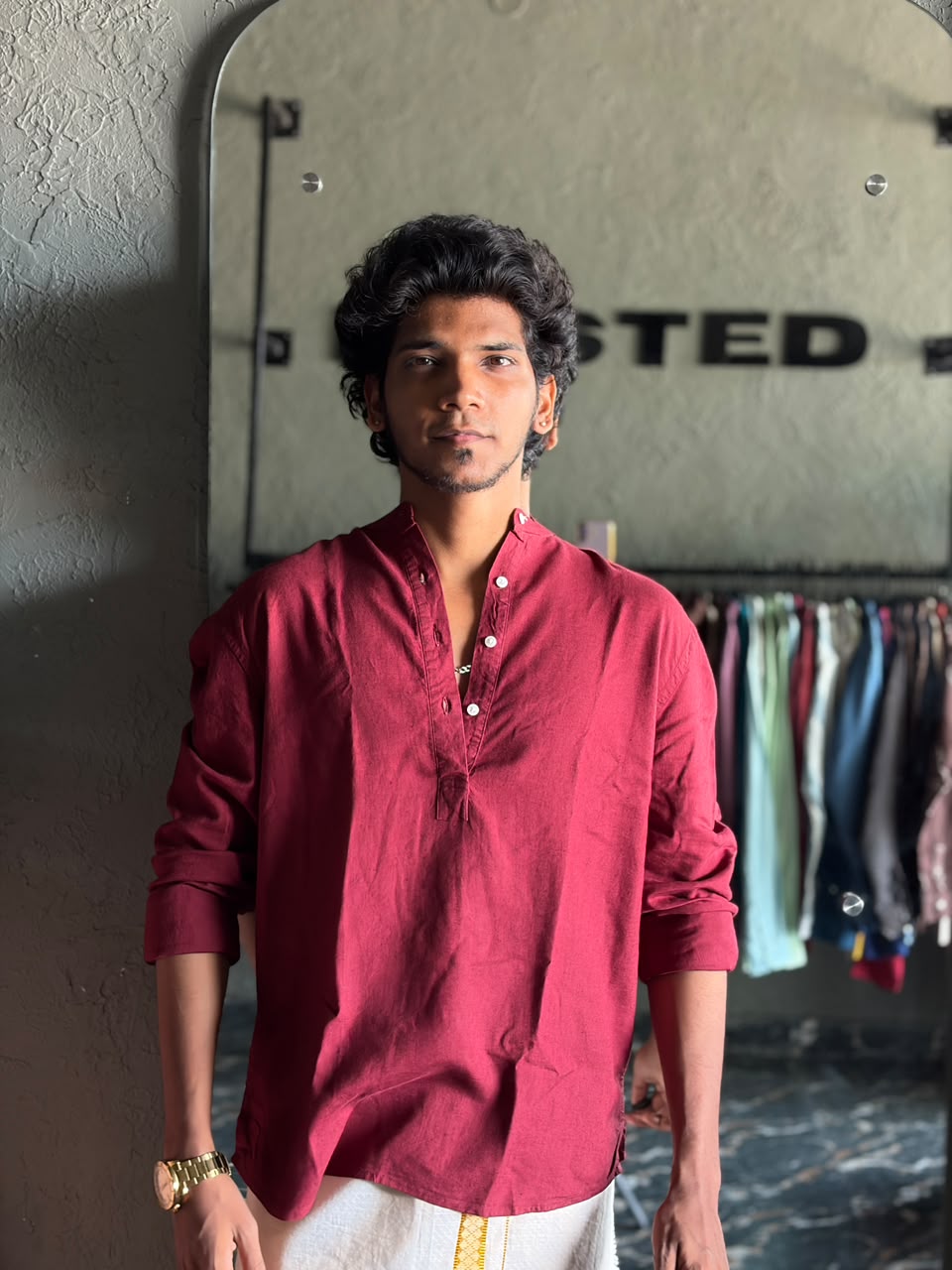 Crimson ember short kurta