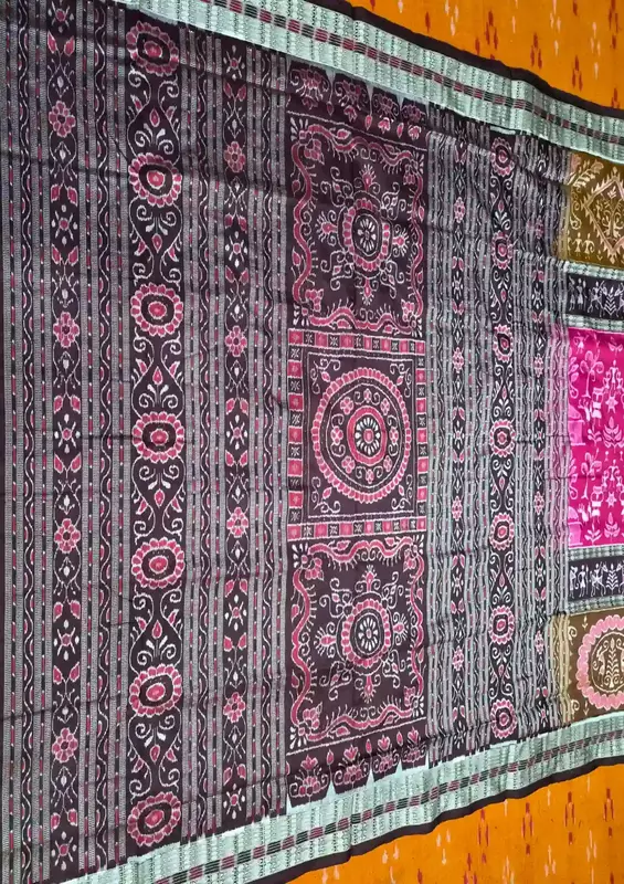 Tribal 6 Border Silk Saree-Multicolour