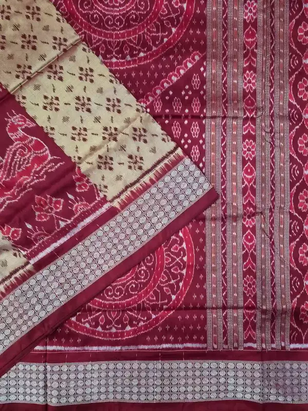 Pere Pere Boita Bandha Silk Saree-Maroon