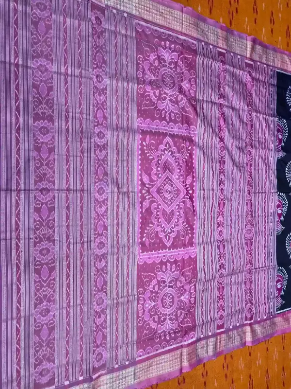 Nartaki Face Bandha Silk Saree-Navy Blue