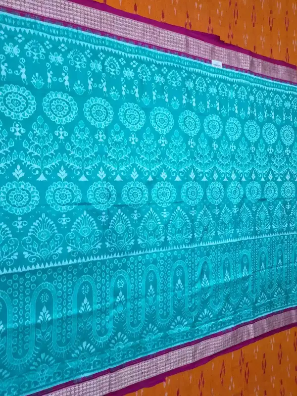 Gacha Patra Bandha Silk Saree-Seagreen