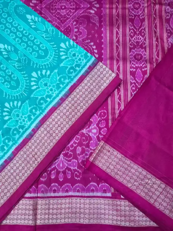 Gacha Patra Bandha Silk Saree-Seagreen