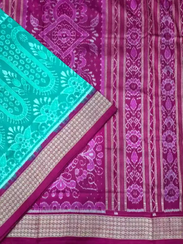 Gacha Patra Bandha Silk Saree-Seagreen