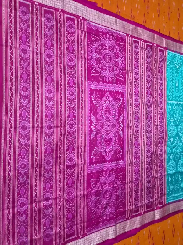 Gacha Patra Bandha Silk Saree-Seagreen
