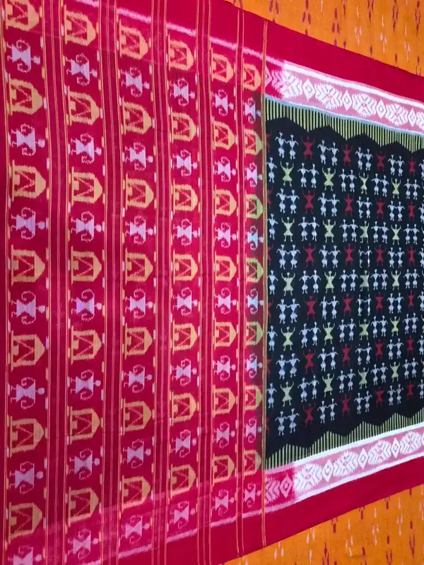BANDHA BORDER TERACOTTA SAREE