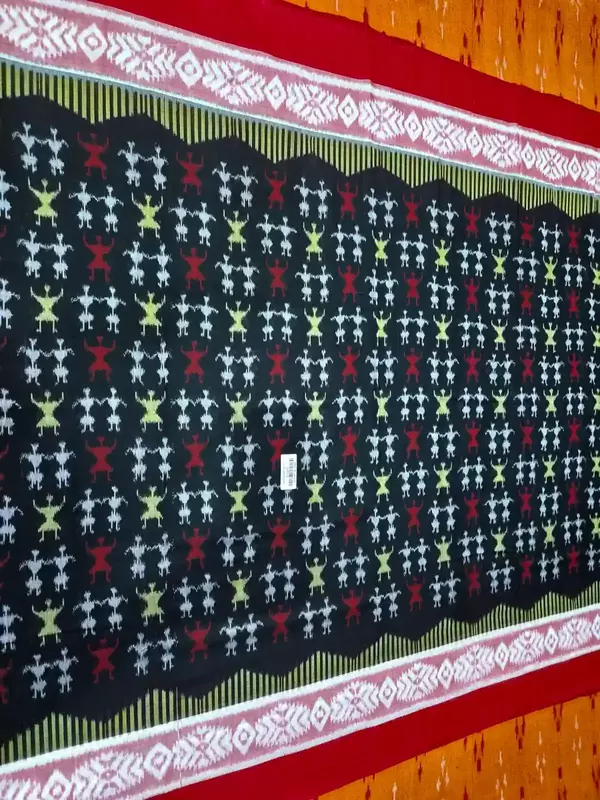 BANDHA BORDER TERACOTTA SAREE