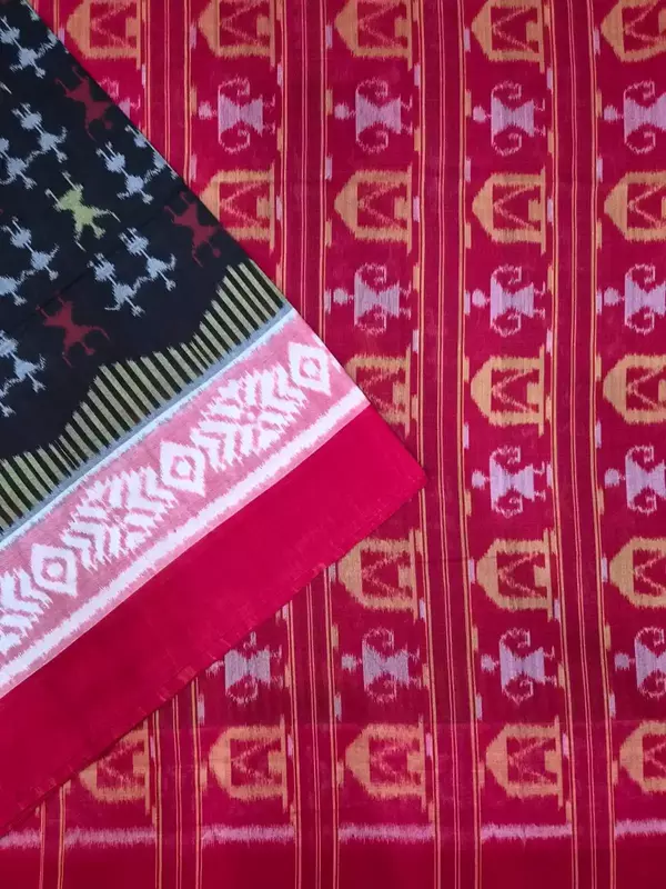 BANDHA BORDER TERACOTTA SAREE