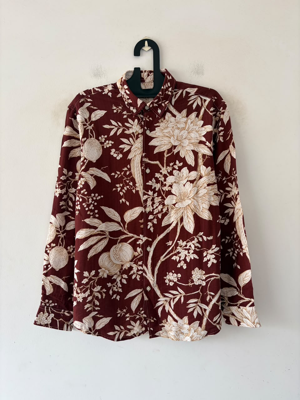Maroon bloom printed shirt