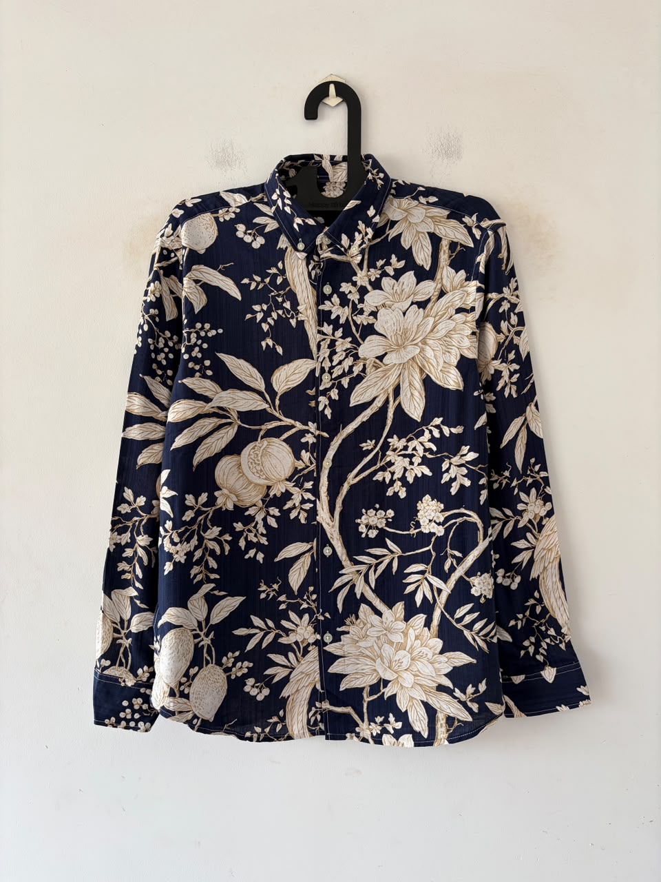 Navy bloom printed shirt