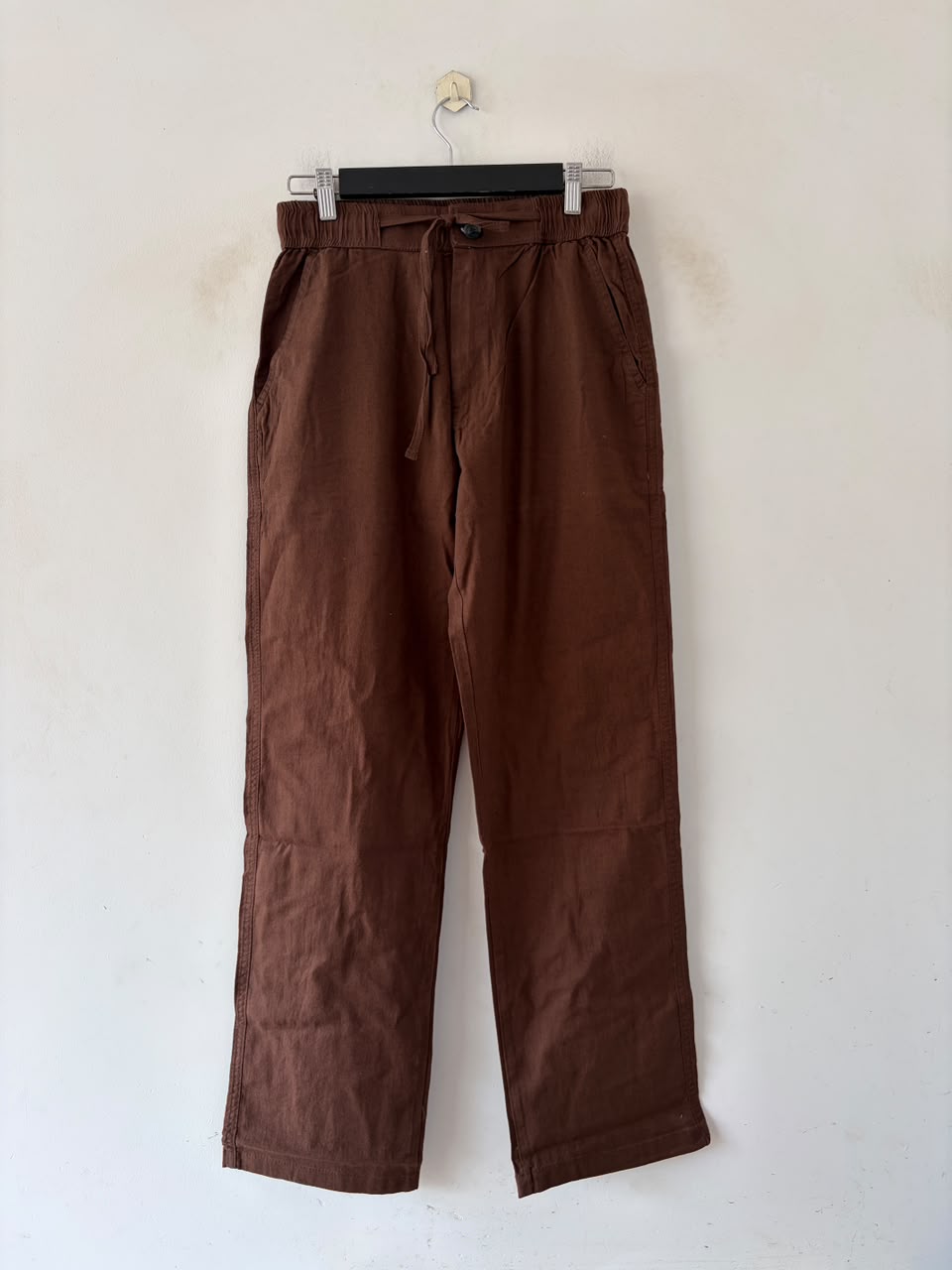 Cocoa rest straight-fit linen pants