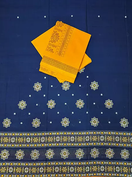 Bomkai Dress Set-Navy Blue
