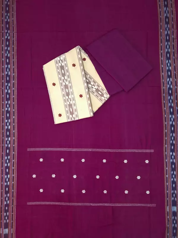Mini Butti Dress Set-Cream-Maroon