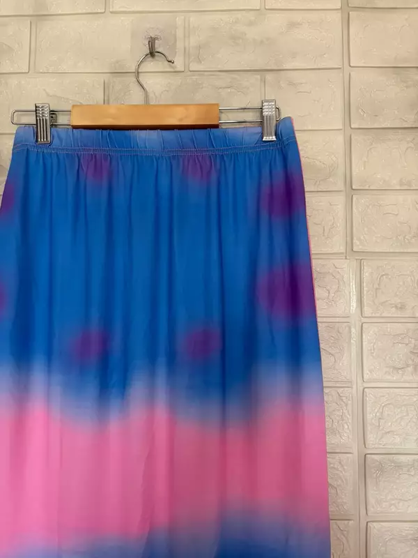 Tie-Dye Ombre High-Waisted Skirt