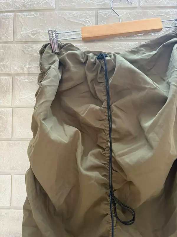 Olive Green Ruched Cargo Skirt