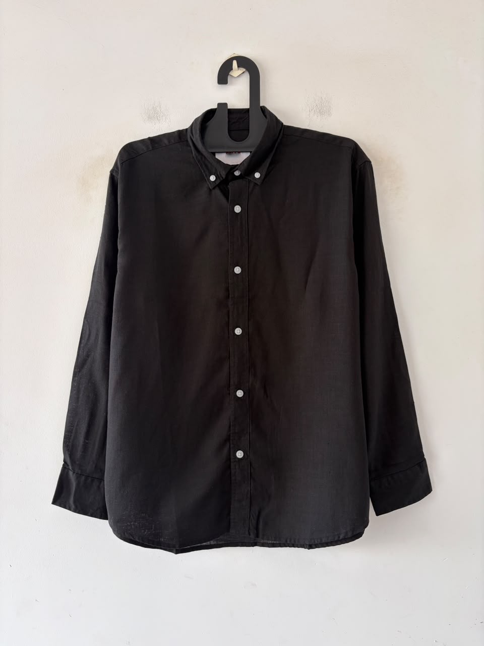 Jet black linen shirt