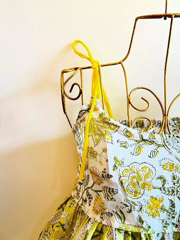 Basanti's Classic Tube Top - White & Lime Green
