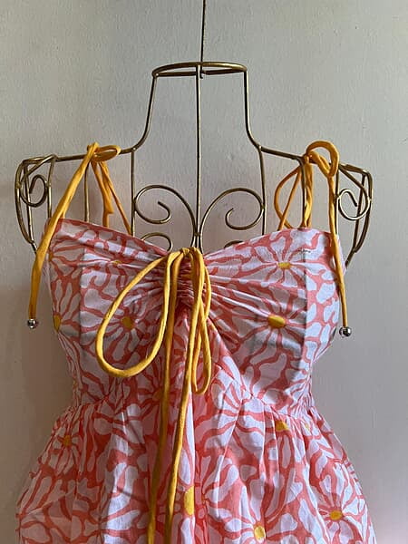 Mayra's 4-Tie Tube Top - Peach Flowers