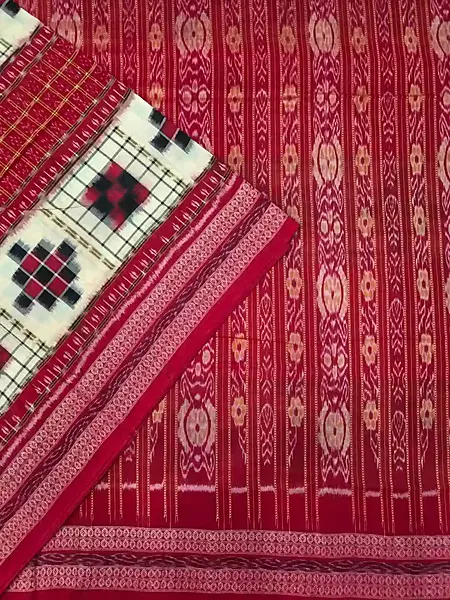 4 LINE SAKTA SAREE-RED