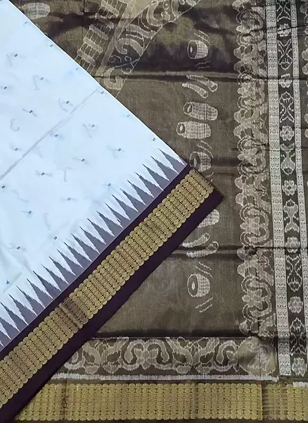 Mini Butti Half Tissue Silk Saree-White