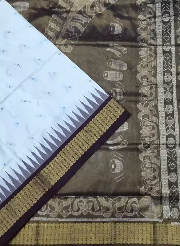 Mini Butti Half Tissue Silk Saree-White
