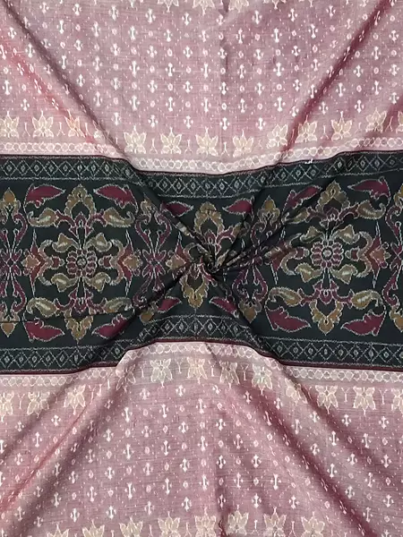 Center Bandha Fabric I Peach-Black