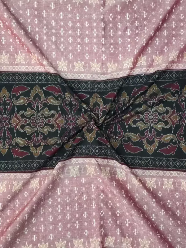 Center Bandha Fabric I Peach-Black