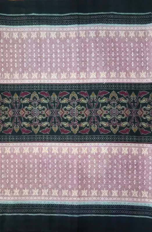 Center Bandha Fabric I Peach-Black