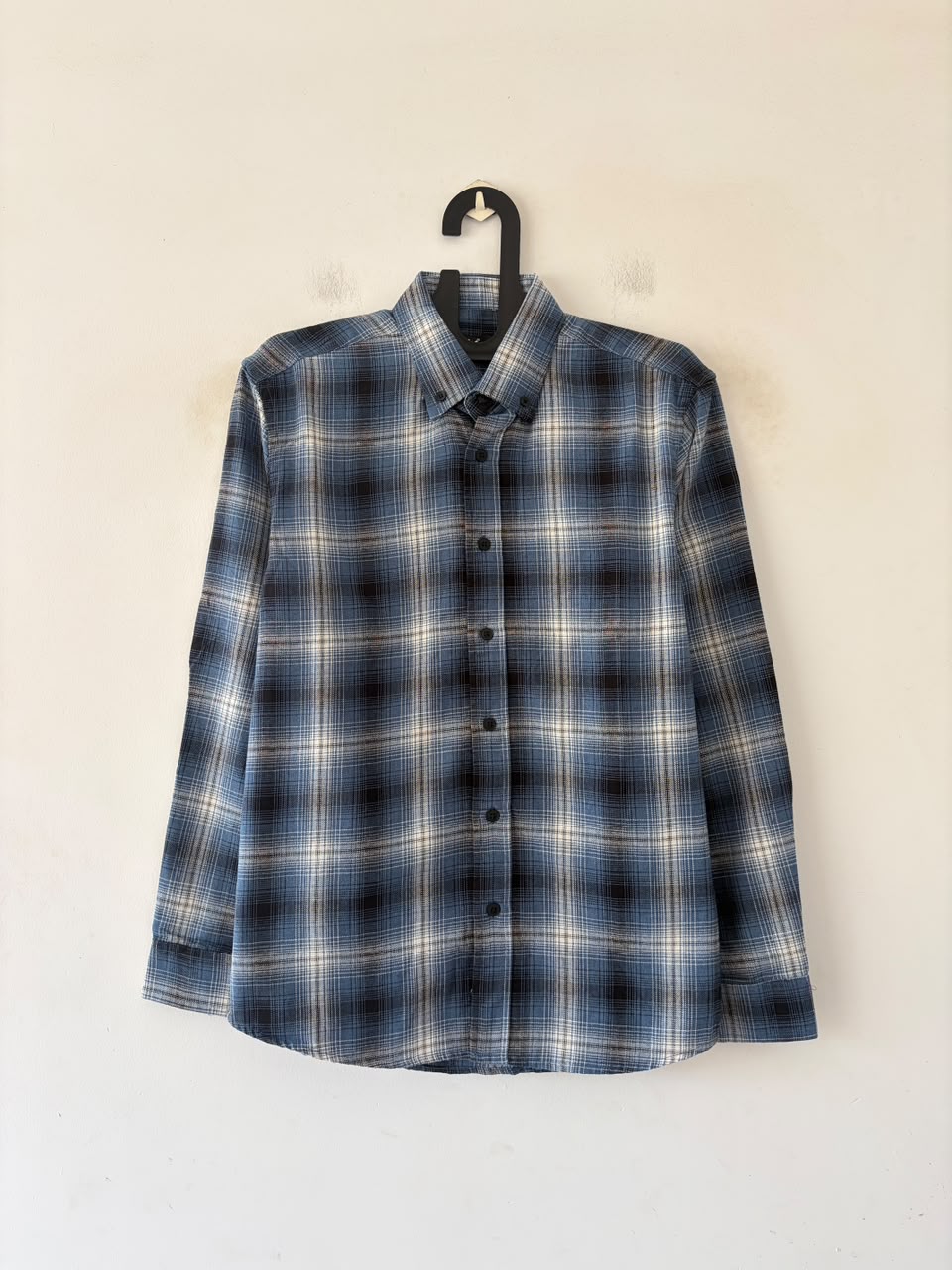 Navy ash check shirt