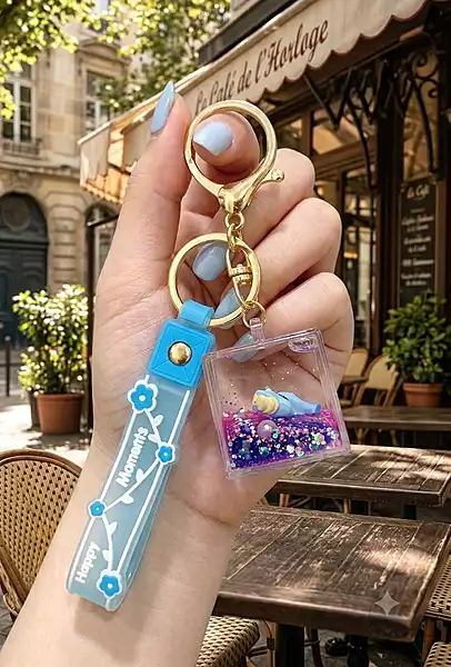 liquid glitter keychains
