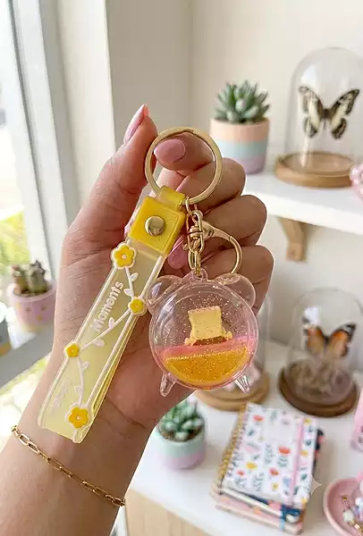 liquid glitter key Ring