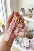 liquid glitter key Ring