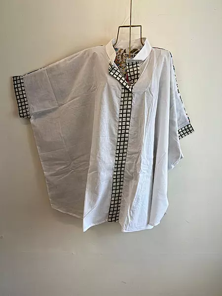 Junoon's Anti-Fit Shirt - White with Flowers (back)