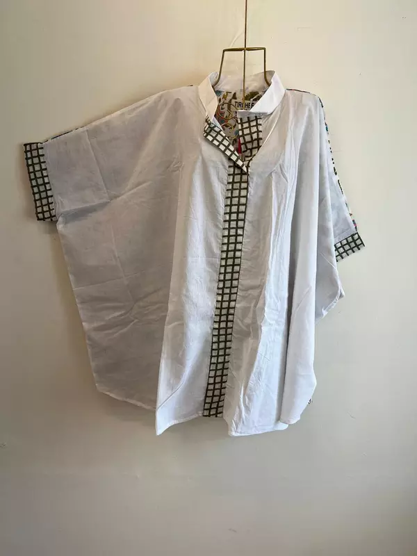 Junoon's Anti-Fit Shirt - White with Flowers (back)