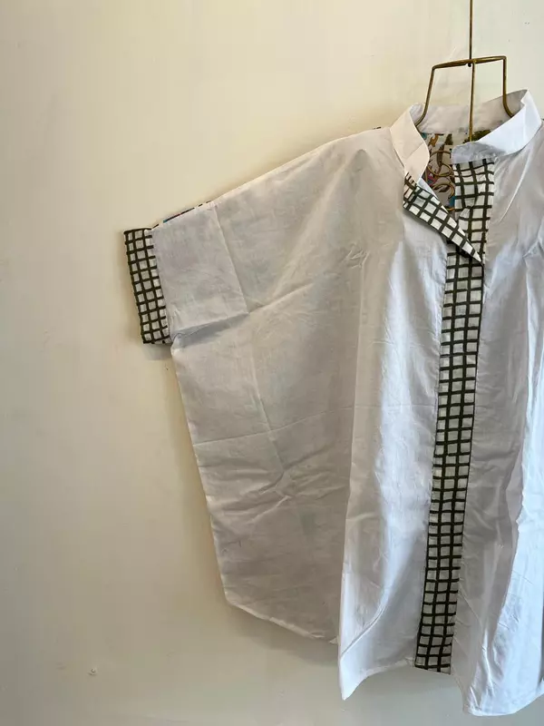 Junoon's Anti-Fit Shirt - White with Flowers (back)