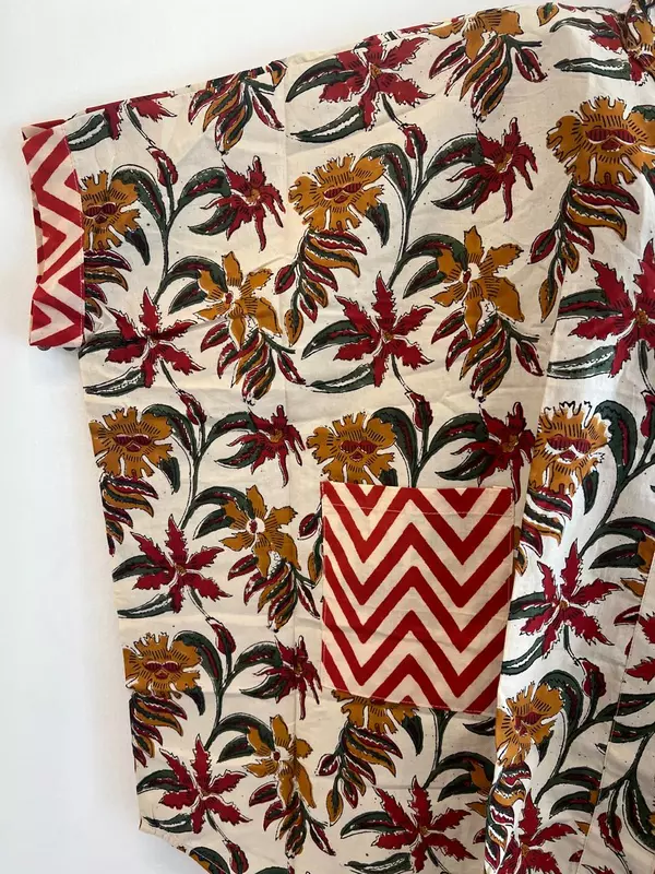 Junoon's Anti-Fit Shirt - Cream with Earthy Flowers