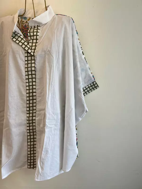 Junoon's Anti-Fit Shirt - White with Flowers (back)