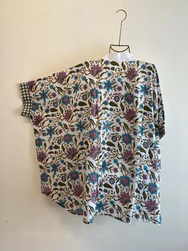 Junoon's Anti-Fit Shirt - White with Flowers (back)