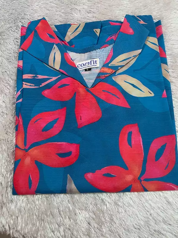 Teal  Bloom Short Kurti