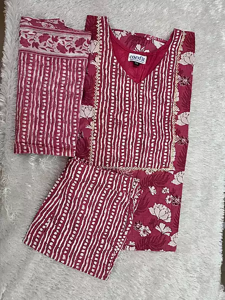 Rosewood Charm – Floral Salwar Set