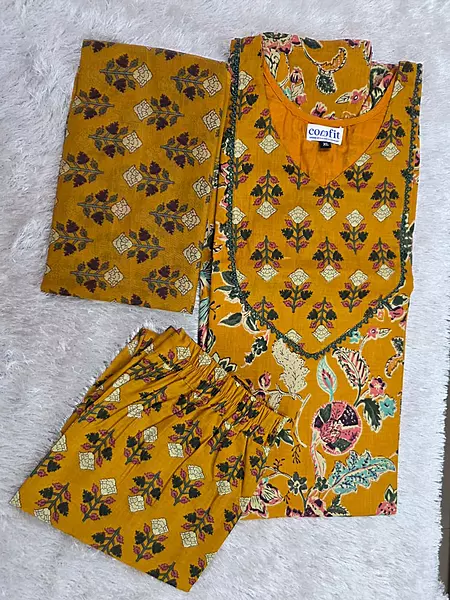 Mustard Blossom – Floral Salwar Set