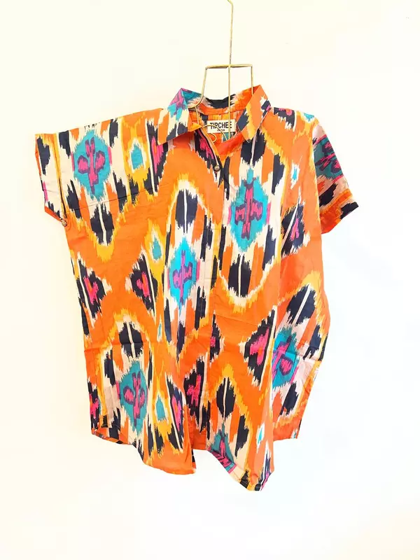 Ishq's Small Anti-fit with Back Open & Tie - Orange Ikkhat