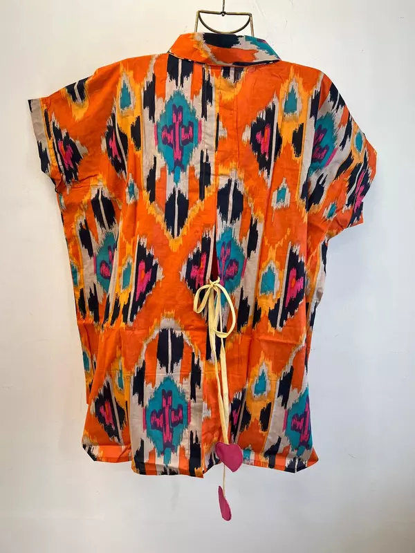 Ishq's Small Anti-fit with Back Open & Tie - Orange Ikkhat
