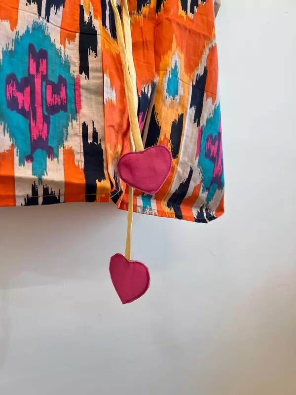 Ishq's Small Anti-fit with Back Open & Tie - Orange Ikkhat