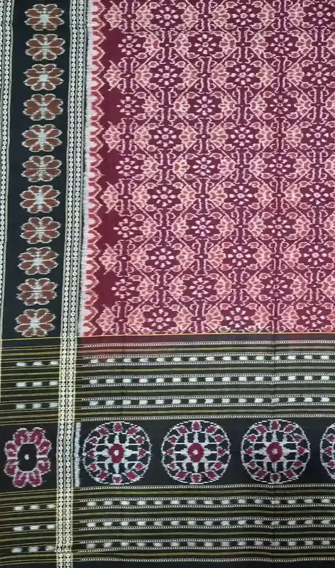 Flower Bandha Double Border Dupatta-Maroon