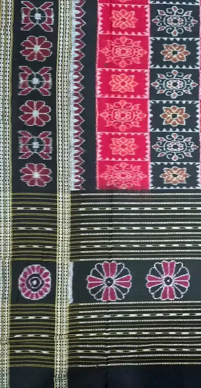 Box Flower Bandha Dupatta I Red-Black