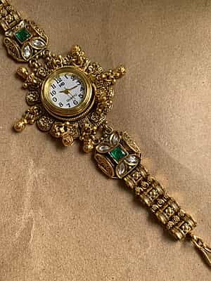 Royal Heritage Kundan & Emerald Style Ethnic Watch Royal Heritage Kundan & Emerald Style Ethnic Watch