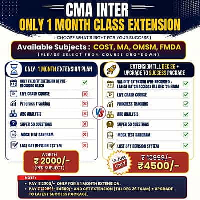 CMA Inter Only Extension For 1 Month By SJC Institute CMA Inter Only Extension For 1 Month By SJC Institute