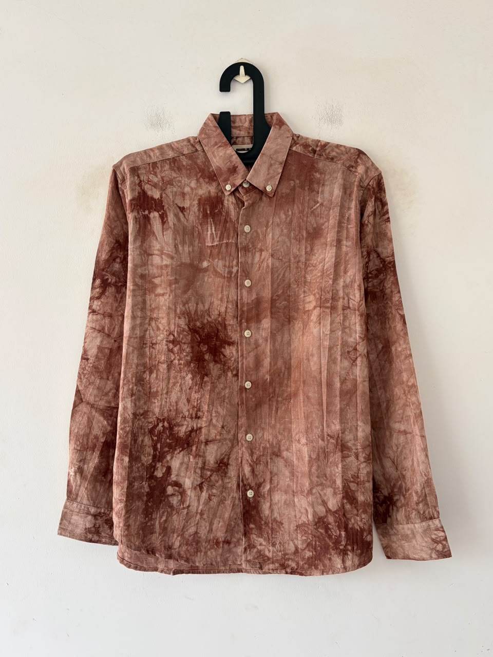 Clay ember tie‑dye printed shirt