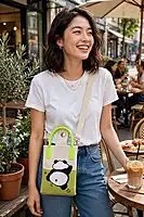 Mini Crossbody Bag For Women & Gril (Green Panda)